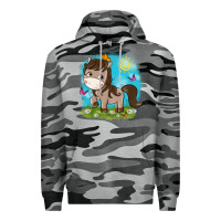 Slate Camo little cute horse Premium Hoodie - NancyCooperArtShop