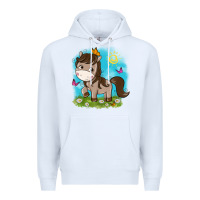 White little cute horse Premium Hoodie - NancyCooperArtShop