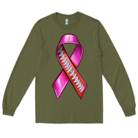 Army Green Breast Cancer Ribbon American Football Long Sleeve Tee - texasbilliewilder
