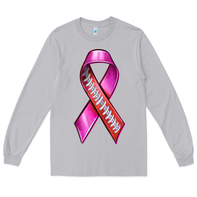 Breast Cancer Ribbon American Football Long Sleeve Tee by texasbilliewilder | Teevron