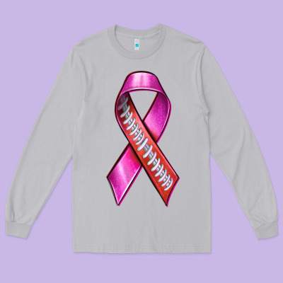 Breast Cancer Ribbon American Football Long Sleeve Tee Designed By Texasbilliewilder