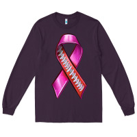 Plum Breast Cancer Ribbon American Football Long Sleeve Tee - texasbilliewilder