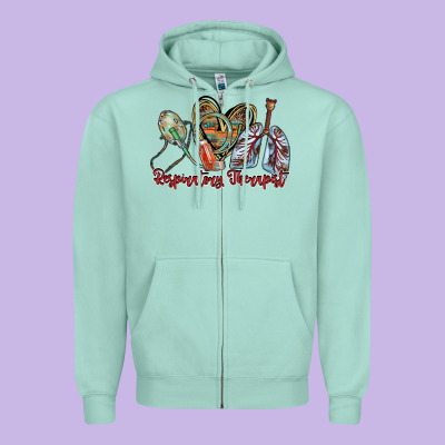 Respiratory Therapist Zipper Hoodie Designed By Racoondesign