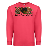 Cardinal Peace Love Wild Cat Head Premium Sweatshirt - LillyAllenDesigns