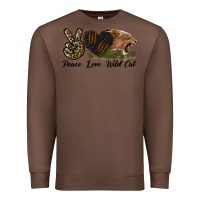 Chestnut Peace Love Wild Cat Head Premium Sweatshirt - LillyAllenDesigns