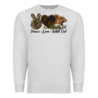 Dove Grey Peace Love Wild Cat Head Premium Sweatshirt - LillyAllenDesigns