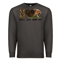 Smoke Peace Love Wild Cat Head Premium Sweatshirt - LillyAllenDesigns