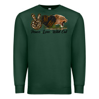 Sports Green Peace Love Wild Cat Head Premium Sweatshirt - LillyAllenDesigns