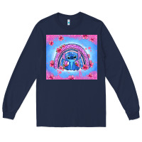 Navy stitch rainbow Long Sleeve Tee - Zillion Design Studio