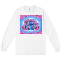 White stitch rainbow Long Sleeve Tee - Zillion Design Studio