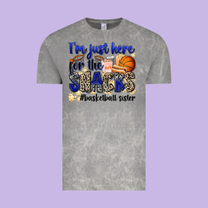 I'm Just Here For The Snacks #basketball Sister Vintage Tee Designed By Zillion Design Studio