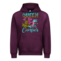 Mauve Wine Queen Of The Camper Urban Hoodie - BundleAndBundleShop
