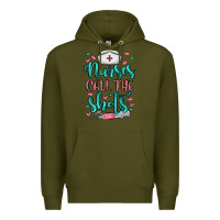 Army Green nurses call the shots Premium Hoodie - NancyCooperArtShop