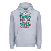 Heather Grey nurses call the shots Premium Hoodie - NancyCooperArtShop