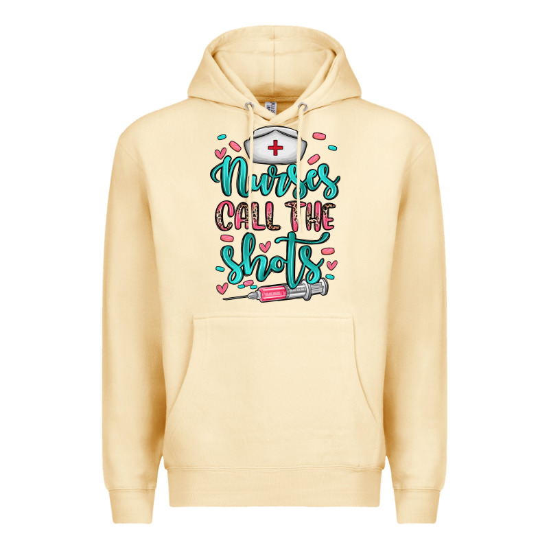 Nurses Call The Shots Premium Hoodie by NancyCooperArtShop | Teevron