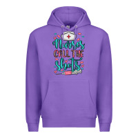 Purple nurses call the shots Premium Hoodie - NancyCooperArtShop