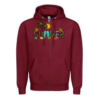 Burgundy summer Zipper Hoodie - CowhideDigitalArt