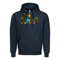 Navy summer Zipper Hoodie - CowhideDigitalArt