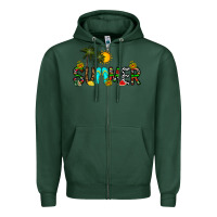 Sports Green summer Zipper Hoodie - CowhideDigitalArt