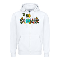 White summer Zipper Hoodie - CowhideDigitalArt