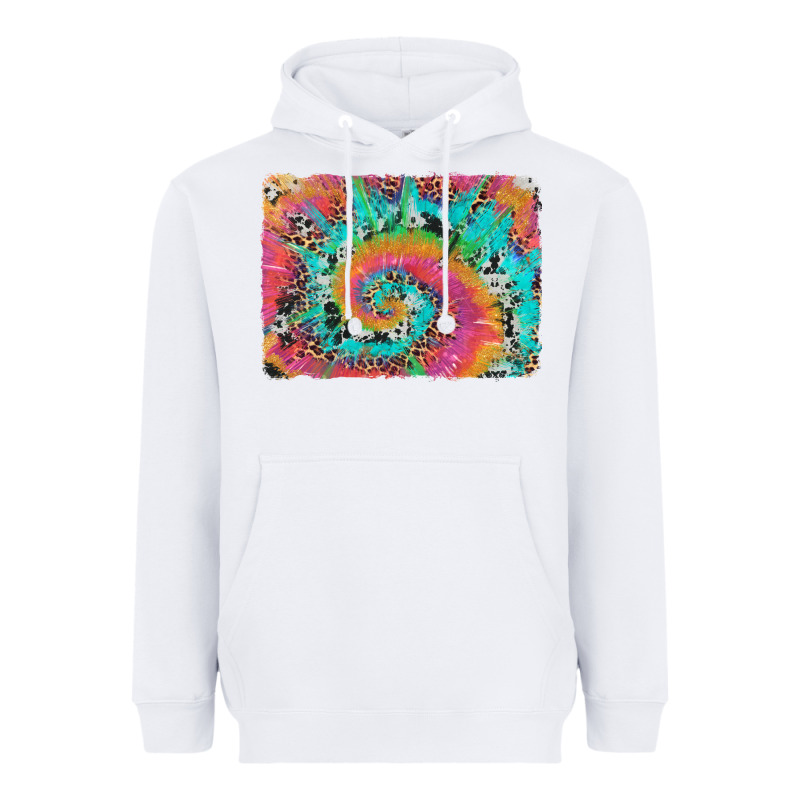 Tie Dye Leopard Cowhide Glitter Background Heavyweight Hoodie by Artiststas | Teevron