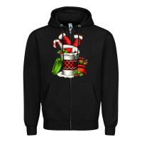 Black Santa claus in a coffee cup Zipper Hoodie - FaDigitalArtStudio