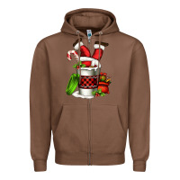 Chestnut Santa claus in a coffee cup Zipper Hoodie - FaDigitalArtStudio