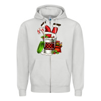 Dove Grey Santa claus in a coffee cup Zipper Hoodie - FaDigitalArtStudio