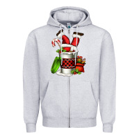 Heather Grey Santa claus in a coffee cup Zipper Hoodie - FaDigitalArtStudio