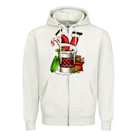 Oatmeal Heather Santa claus in a coffee cup Zipper Hoodie - FaDigitalArtStudio