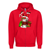 Red Santa claus in a coffee cup Zipper Hoodie - FaDigitalArtStudio