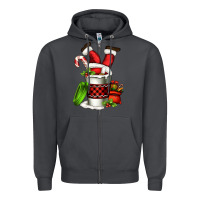 Smoke Santa claus in a coffee cup Zipper Hoodie - FaDigitalArtStudio