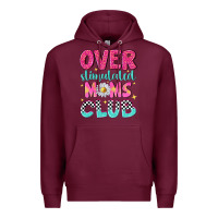 Burgundy over stimulated moms club Premium Hoodie - NancyCooperArtShop