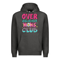 Charcoal Heather over stimulated moms club Premium Hoodie - NancyCooperArtShop
