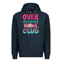 Navy over stimulated moms club Premium Hoodie - NancyCooperArtShop
