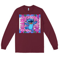 Burgundy stitch ohana Long Sleeve Tee - Zillion Design Studio