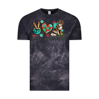 Cloud Black peace love australian shepherd Vintage Tee - texasbilliewilder