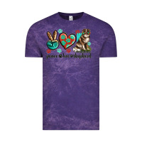 Cloud Purple peace love australian shepherd Vintage Tee - texasbilliewilder