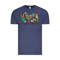 Vintage Denim peace love australian shepherd Vintage Tee - texasbilliewilder