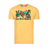 Vintage Mustard peace love australian shepherd Vintage Tee - texasbilliewilder