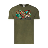 Vintage Olive peace love australian shepherd Vintage Tee - texasbilliewilder
