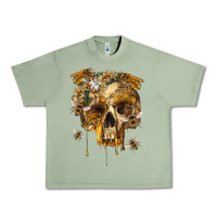 Oil Green Flower Skeleton Bees Urban Heavy Tee - RanaPortraitStore