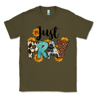 Army Green Just Pray Classic Tee - FaDigitalArtStudio