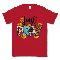 Red Just Pray Classic Tee - FaDigitalArtStudio