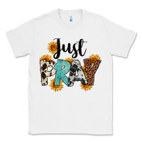 White Just Pray Classic Tee - FaDigitalArtStudio