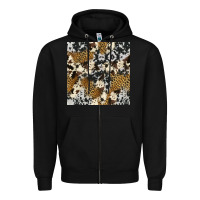 Black cowhide leopard seamless pattern Zipper Hoodie - HRA Design Shop