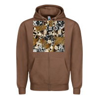 Chestnut cowhide leopard seamless pattern Zipper Hoodie - HRA Design Shop