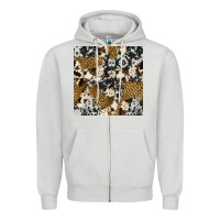 Dove Grey cowhide leopard seamless pattern Zipper Hoodie - HRA Design Shop