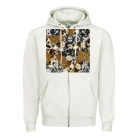 Cowhide Leopard Seamless Pattern Zipper Hoodie | Teevron