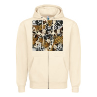 Sandshell cowhide leopard seamless pattern Zipper Hoodie - HRA Design Shop
